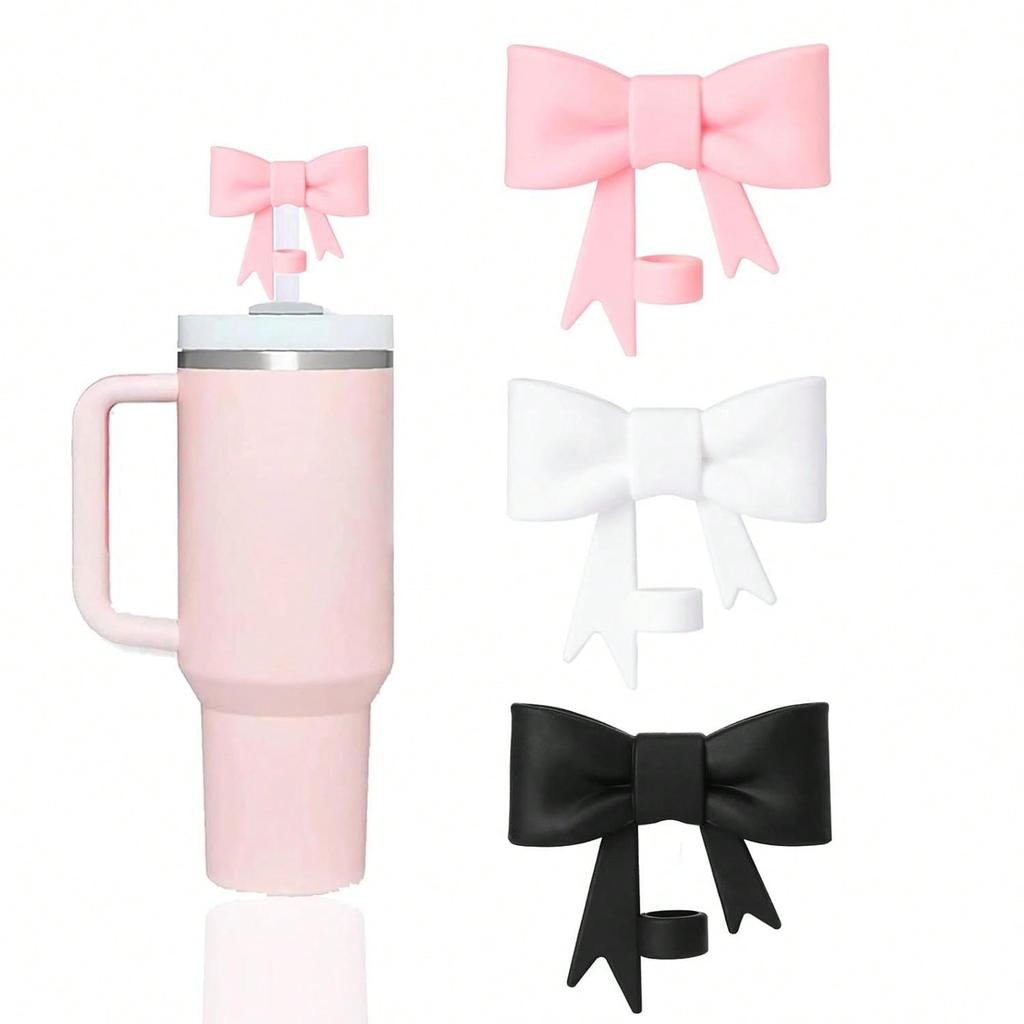 1/3pcs Bow Straw Covers Cap Toppers Compatible with Stanley 40 Oz Tumbler Cups for 0.4in/10mm Stanley Cups Straws Accessories