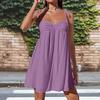 Women's Casual Loose Fit Sleeveless Tie Strap Dress Lightweight Breathable Fabric Summer Dress with Adjustable Shoulder Straps and Flared Hem