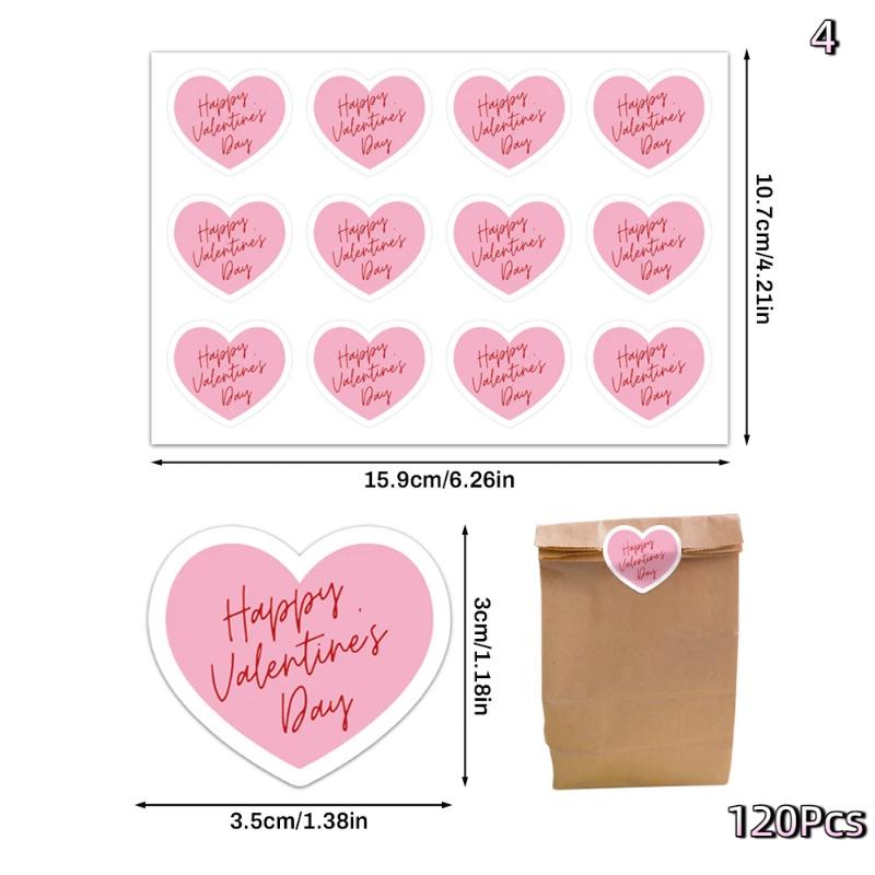120/500Pcs Valentine'S Day Heart Stickers Sealing Sticker Happy Wedding Envelope Stickers Holiday Party Gift Decoration Stickers