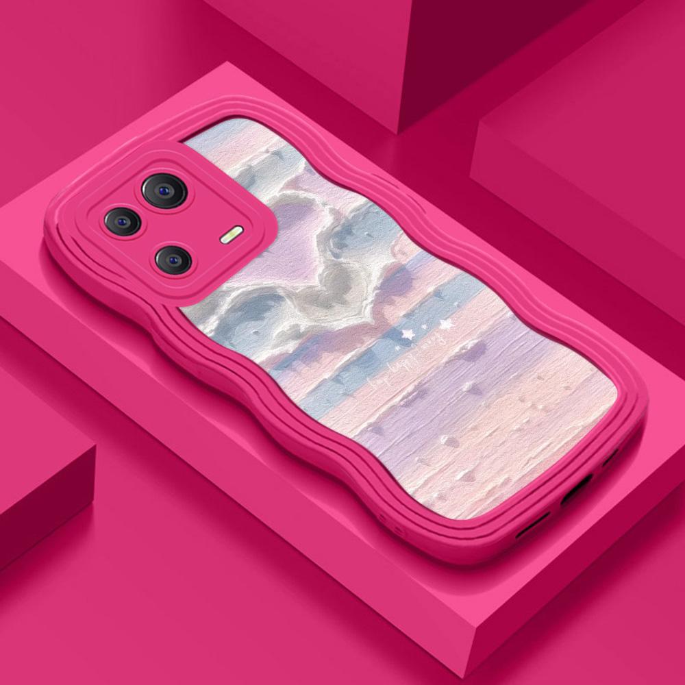 IPhone 11 13 XR 15 Pro Max 12 14 Pro Max Kılıf iPhone 16 7 Plus 8 Plus XS Max Büyük Dalga Düz Renk Karikatür Düşmeye Karşı Su Geçirmez Cep Telefonu Kılıfları