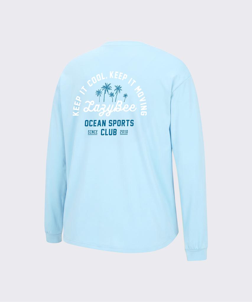 Leijibi Airfresh String Top Oversized M Long Sleeve Rash Guard Sky Blue