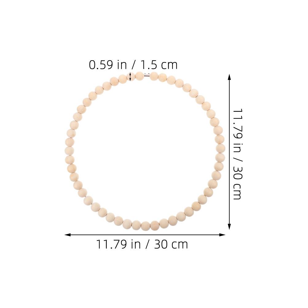 

Wood Beads Garland DIY Wreath Kit Dreamcatcher Hoop Wood Beaded Wreath Front Door Decor Spring Halloween Party 25X25X0.1CM