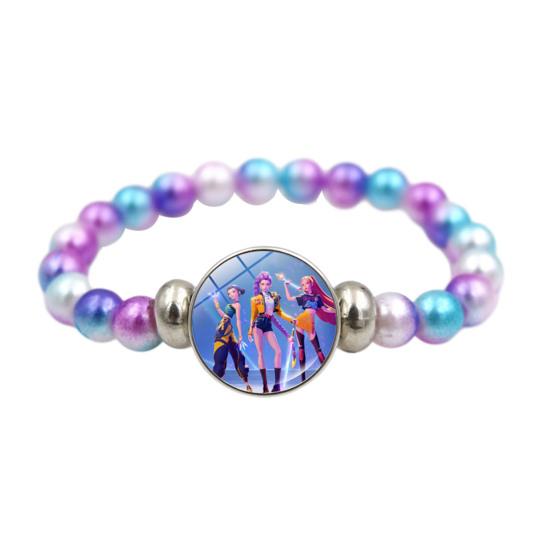 Yousheng Korean Pop Beaded Bracelet Anime Inspired Fashion Bracelet Colorful Beads Bracelet for Women Men Girls Boys Fans