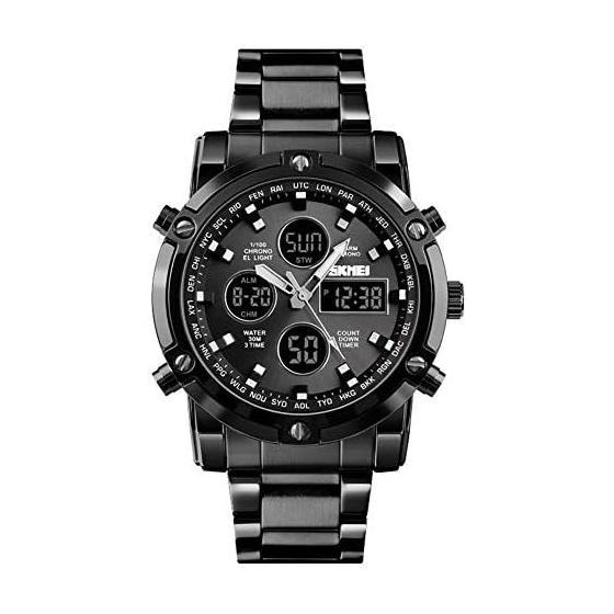 SKMEI Men s Watch Chronograph Business Casual Japanese Movement Alum Function Calendar Day of the Week Stopwatch Digital Analog Watch Luminous Light