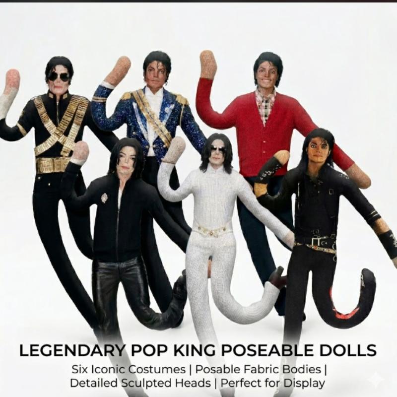 Michael Jackson Cosplay Prop Doll Plush Figure Abstract Joint Mobility Dolls Soft Stuffed Room Decoration Props Collection Gift