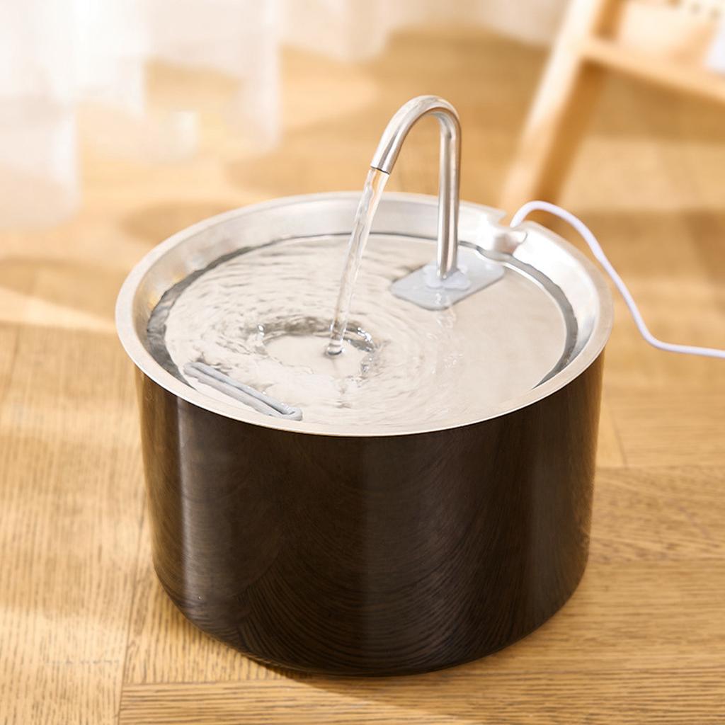 Kattevandfontæne Plastik Rustfrit Stål Skål 3L Kapacitet Automatisk Kæledyrsvanddispenser Hundedrikkefontæne
