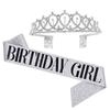Cross-border Crown Headpiece & Etiquette Sash Set for Birthday & Party Photo Props