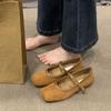 Retro Mary Jane Women's Shoes Spring and Autumn 2025 New Flat-bottomed Suede French Evening Breeze Mary Jane Shoes