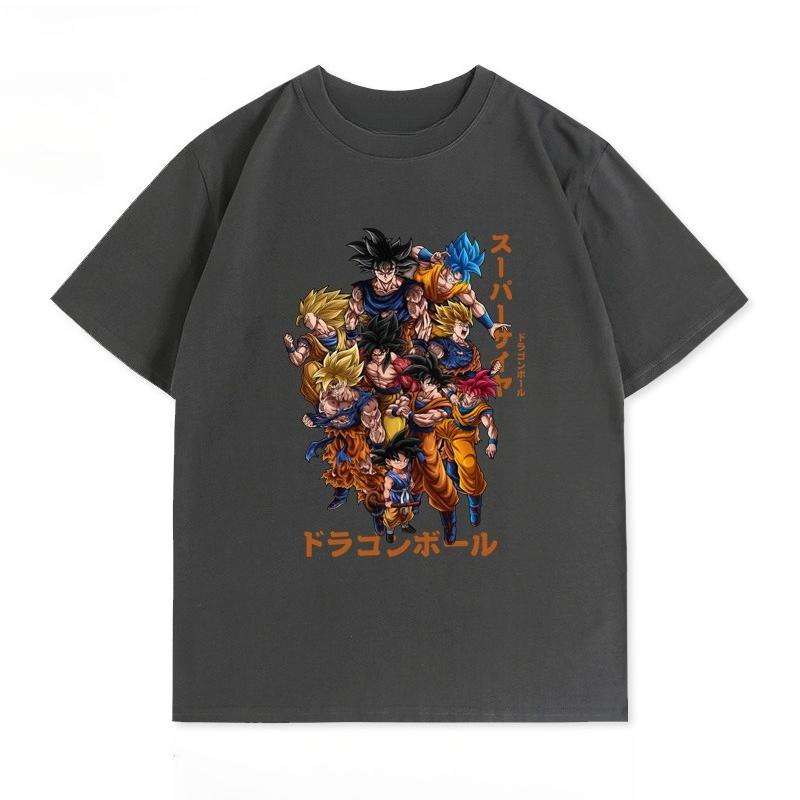 Dragon Ball Joint Summer Shortsleeved Couple Wear Goku Cartoon Comic Casual Pure Cotton Shortsleeved Sports Casual Comfortable