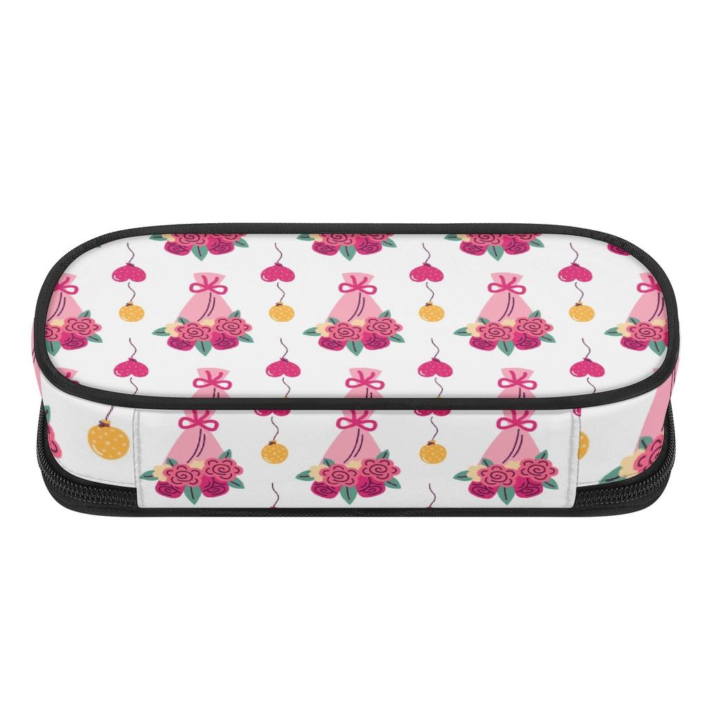 Pencil Bag Portable Durable 300D Polyester Easy Open Zipper with Main Pocket Mesh Layer and Removable Pen Divider for Students