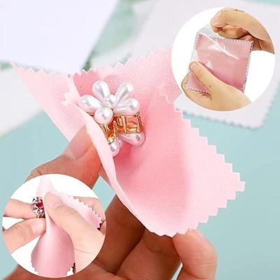 20 Pcs Jewelry Cleaning Cloth 3" X 3" Small Polishing Cloth for Silver Gold Platinum Coin Ring Bracelet Pearl Glasses Watches