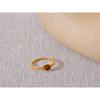 Yhpup Chic Natural Stone Stainless Steel Fashion Ring Minimalist Gold Color Waterproof France Jewelry Women Accessories Gift