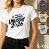 Urban Uruguay 2026 Soccer Top Women Casual T-shirt Sun Flag Football Accents