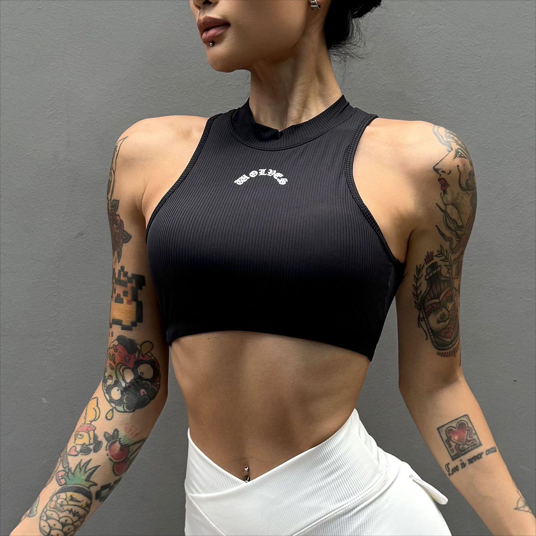 

Европейский и Американский Ударопрочный Спортивный Бюстгальтер для Йоги - Быстросохнущий, Сексуальный Дизайн с Открытой Спиной для Фитнеса и Бега Small