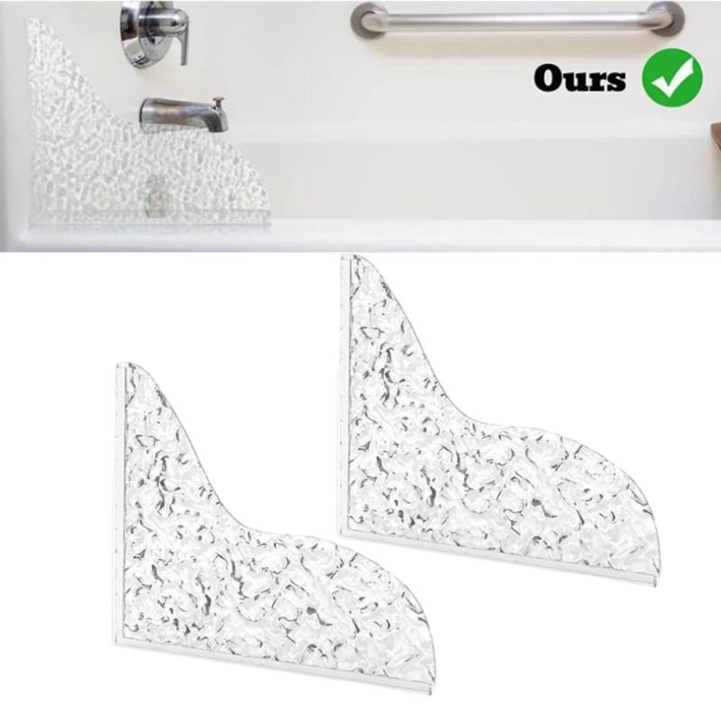 2Pcs Acrylic Shower Splash Guards Transparent Clear Drip Blocker for Bathtub Self Adhesive Water Barrier for Bathroom