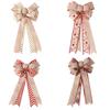 And Stylish Versatile Double Layer Christmas Bow With Maple Leaf And Striped Design Decor For