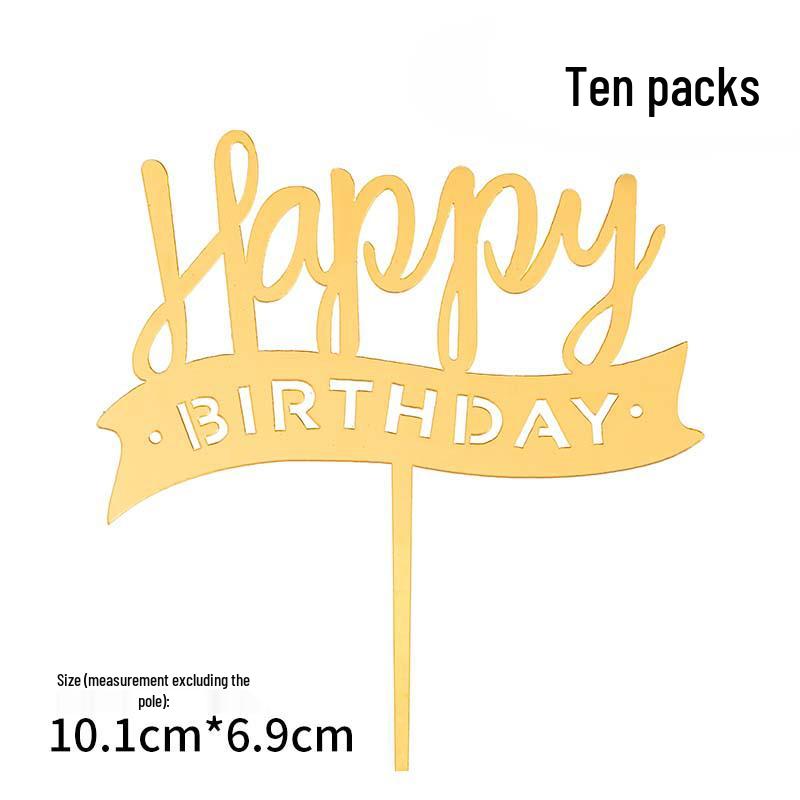 50-Pack Acrylic 'Happy Birthday' Cake Toppers - Popular Party Decorations with Free Shipping