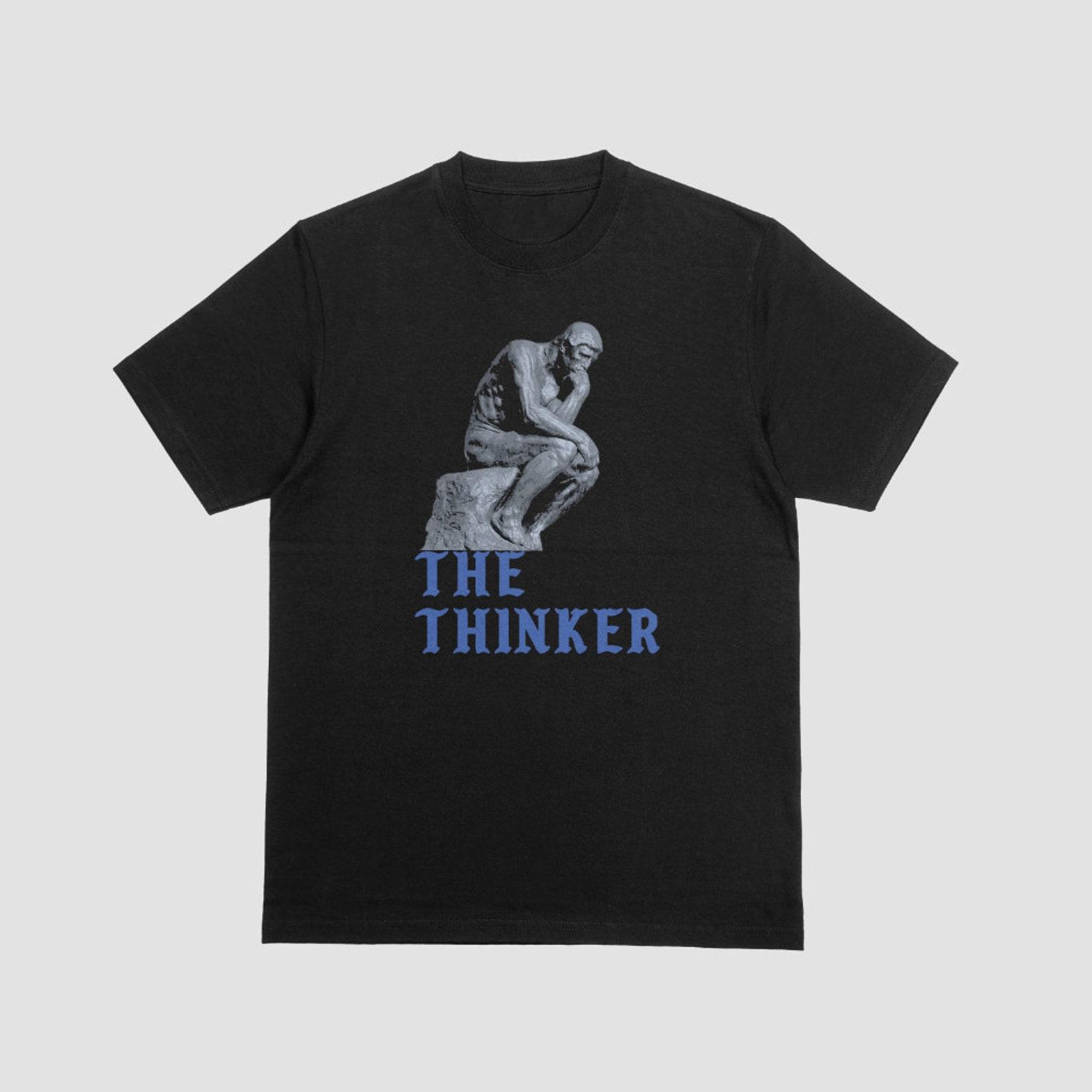 The Thinker Shirt, Funny Meme Shirt, Alt Graphic Tee, Grunge Clothing, Weirdcore Shirt, Thinker Statue Philosophy T shirt, Gift for Goth 4XL