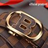 Men's Genuine Leather Automatic Buckle Belt - Korean Style, Trendy, High-grade, Fashionable Waistband for Middle-aged and Young