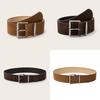 Solid Color Simple Suede Square Buckle Decoration Women Casual Belt Daily For