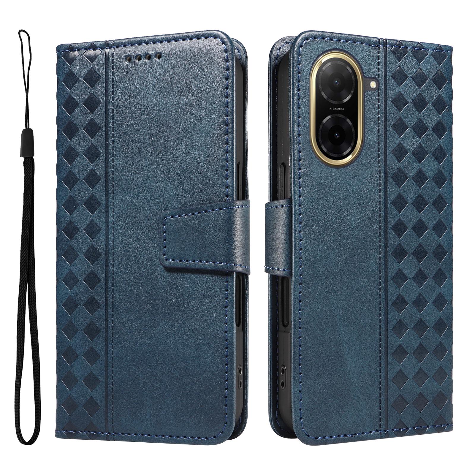 

Для Xiaomi Redmi A5 NFC (Європа) (173.45мм) Шкіряний чохол-гаманець-підставка з тисненням у вигляді сітки, чохол для телефону зі шнурком F