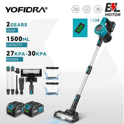 Yofidra Brushless 1800W  Vacuum Cleaner 30KPa 1.5L Portable Powerful Suction Household Cleaning Tools For Makita 18V Battery Pin