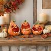 Holiday Desk Ornament Big Mouth Pumpkin Storage Box, Halloween Figurine Resin Jewelry Tray, Candy Holder Trinket Keys for Home Office Decor