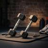 2 Pieces Rubber Coated Hex Dumbbell NonRolling Cast Iron NonSlip for Home Gym, FullBody