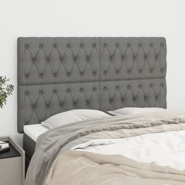 VidaXL Headboards 4 Pcs Dark Grey 72x5x78-88 Cm Fabric3116765