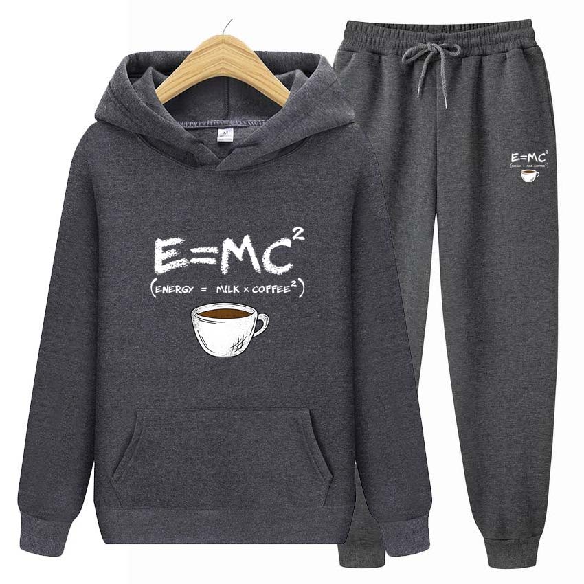 Pánské teplákové soupravy Jarní Podzim Coffice Potisk Mikina Mikina s dlouhým rukávem Mikina na jogging Kalhoty Patchwork Fitness Run Suit Oblečení