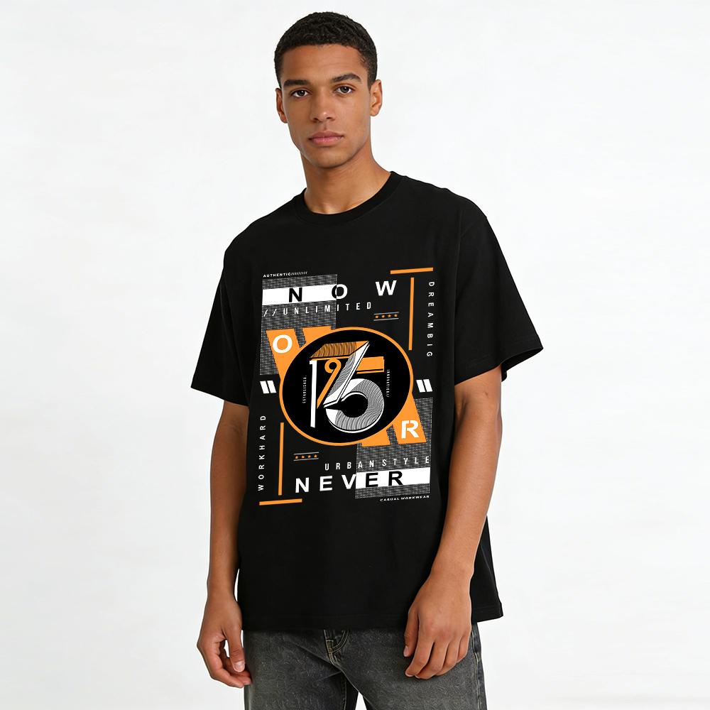 Vintage 75th Anniversary Print Casual Unisex Short Sleeve T-Shirt Pure Cotton T-shirt