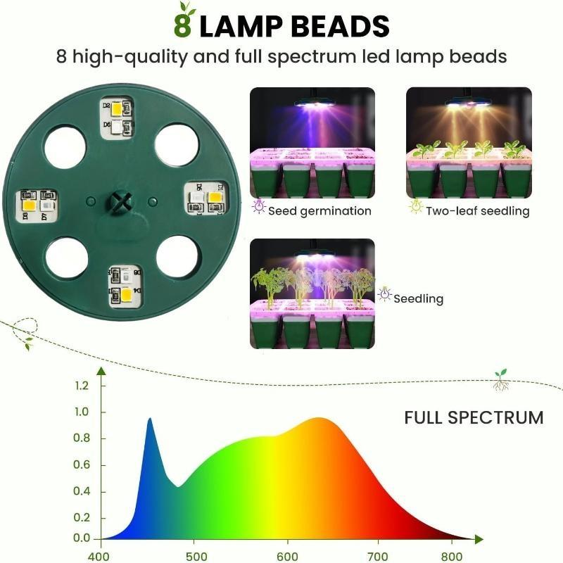 1 Set Greenhouse Germination Led Plant Light For Seeding Starter Kit With Dome Grow Light For Seed Starter Plants Tools