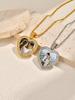Sparking Inlaid Zircon Heart Locket Pendant Custom Photo Picture Necklace Personalized Jewelry Lover Friend Family Gift