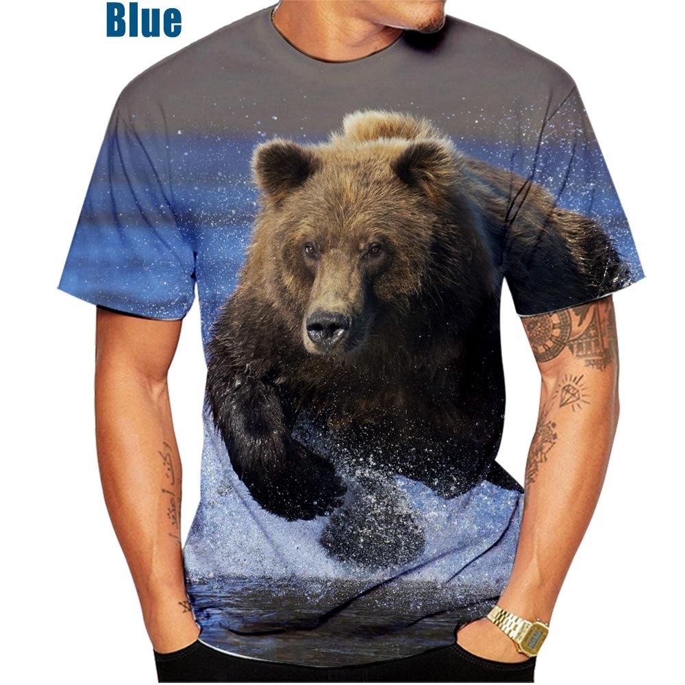 Футболка в стиле хип-хоп с 3D принтом «Медведь» — фото 3