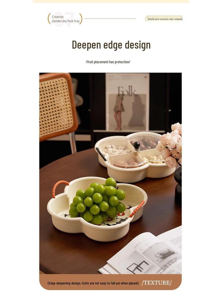 Elegantní talíř na ovoce a svačinu pro konferenční stolek v obývacím pokoji