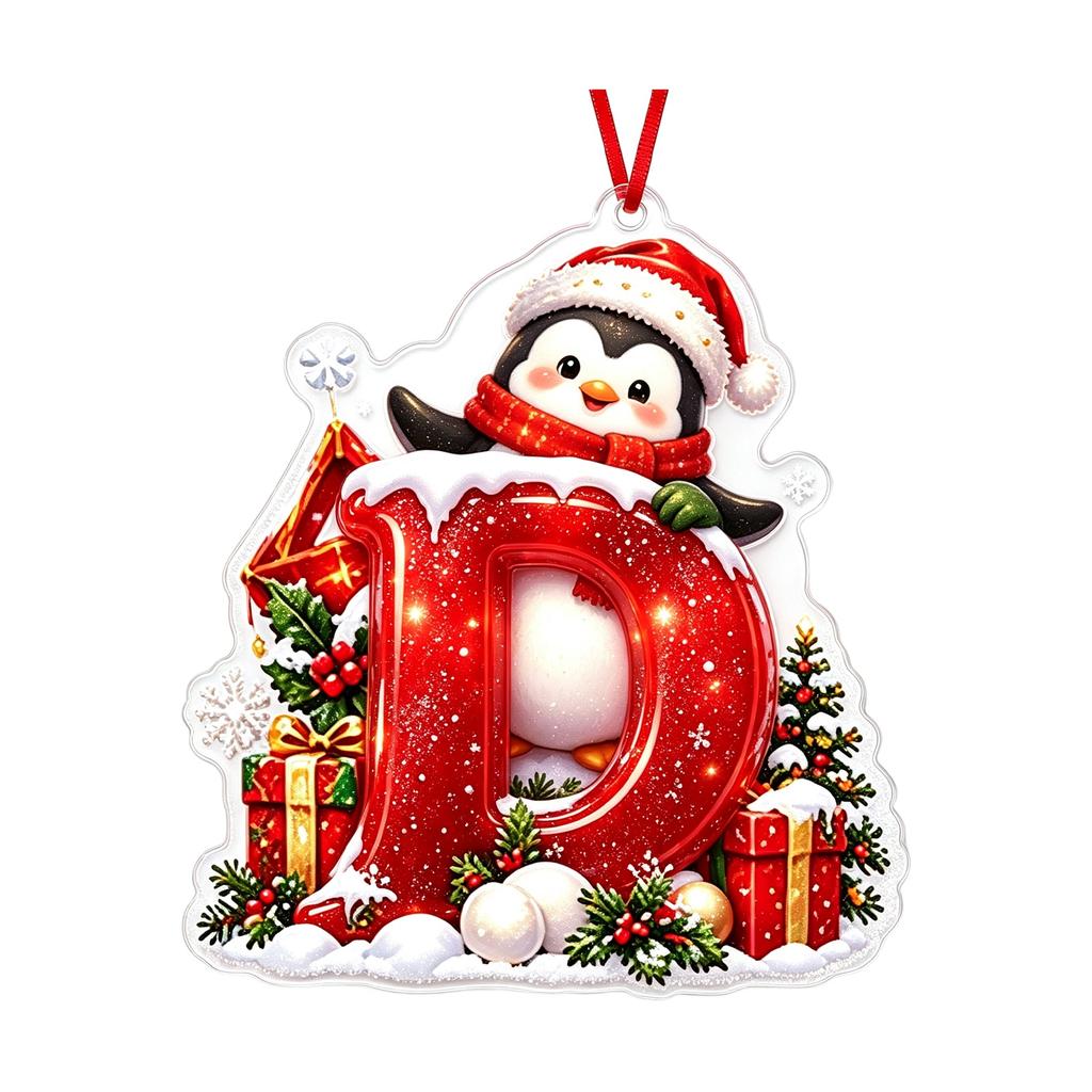 Weihnachtsbrief 2D Acryl Hängeornament, Weihnachtsdekoration für Baum und Zuhause