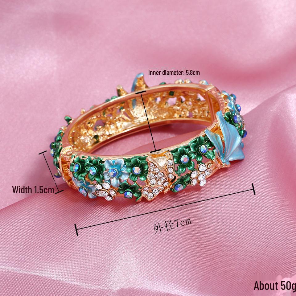 

Этнический стиль дворец роспись бабочка любовь цветок бриллиант открытый браслет модный аксессуар для женщин
