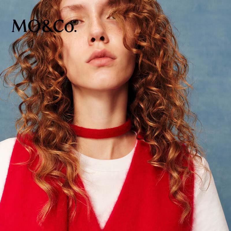 MO&Co. Women's V-Neck Lamb Wool Knit Vest