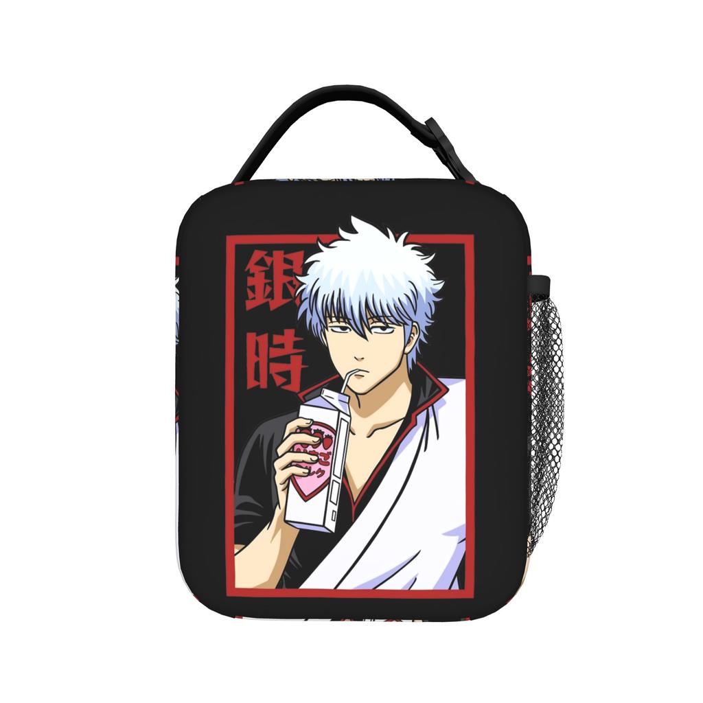 Gintoki's Chaos Yorozuya Insulated Lunch Bag Cooler Bag Reusable,Meal Container Gintama Leakproof Lunch Box Tote Food Bag
