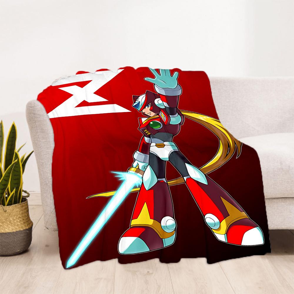 1PC Mega Man Hero Armor Outdoor Blanket Lightweight Flannel, Soft & Warm, All-Season Use for Sofa, Outdoor, Camping, Living Room, Office37