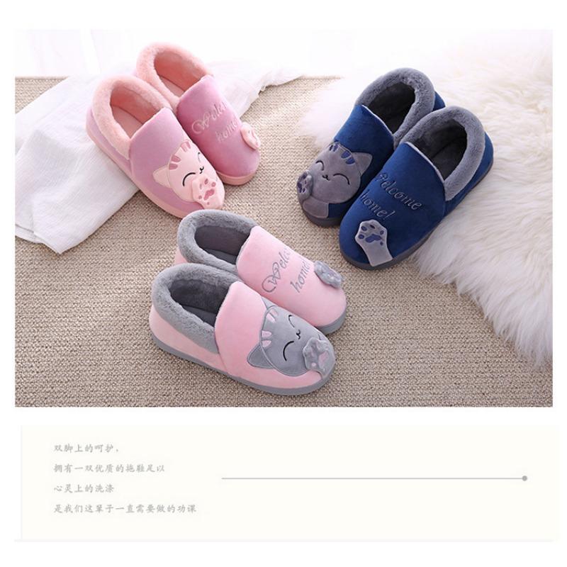 Párové sladěné pantofle s tlustou podrážkou, protiskluzové, zimní hřejivé, domácí pantofle pro muže