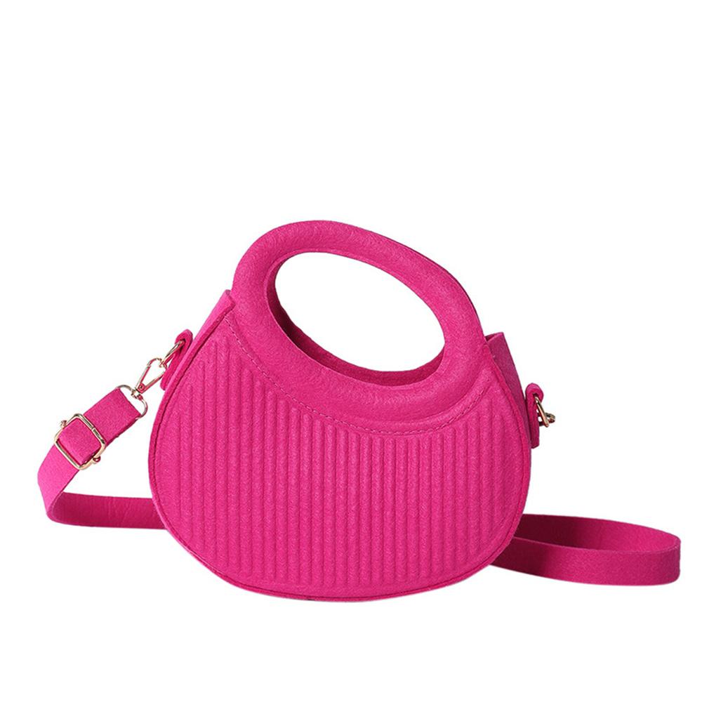 Mini Candy Color Felt Top-handle Bag for Women Fashion Portable Crossbody Shoulder Handbag