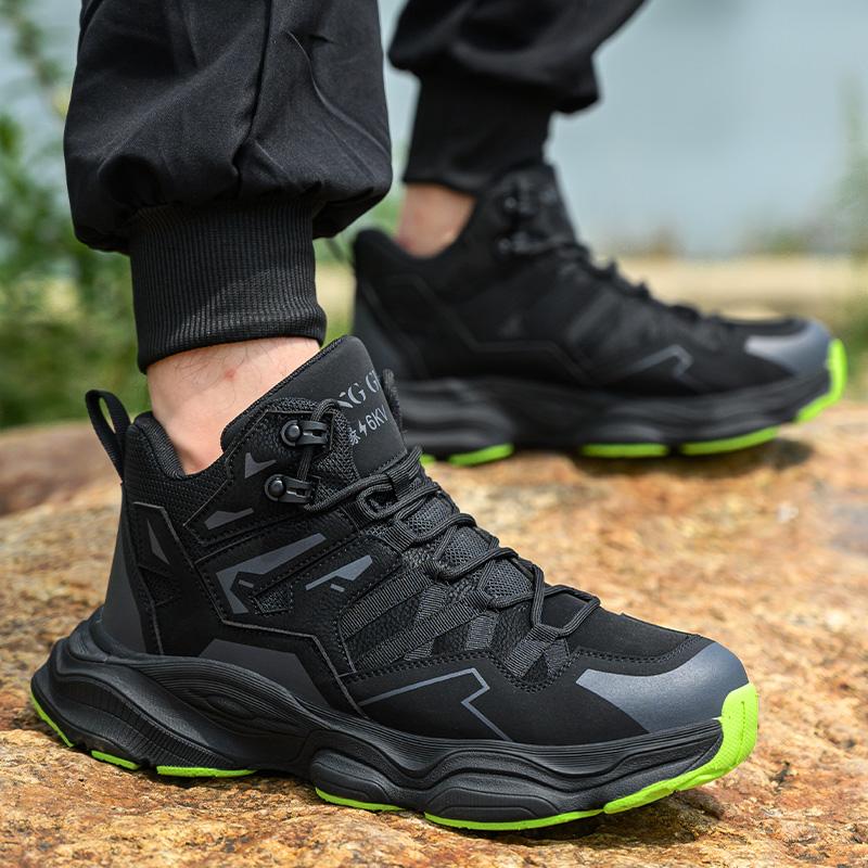 Høye vernesko herre stålhette arbeidssko herre dame arbeidssikkerhetsstøvler anti-knus sikker uknuselig arbeidsstøvel pustende