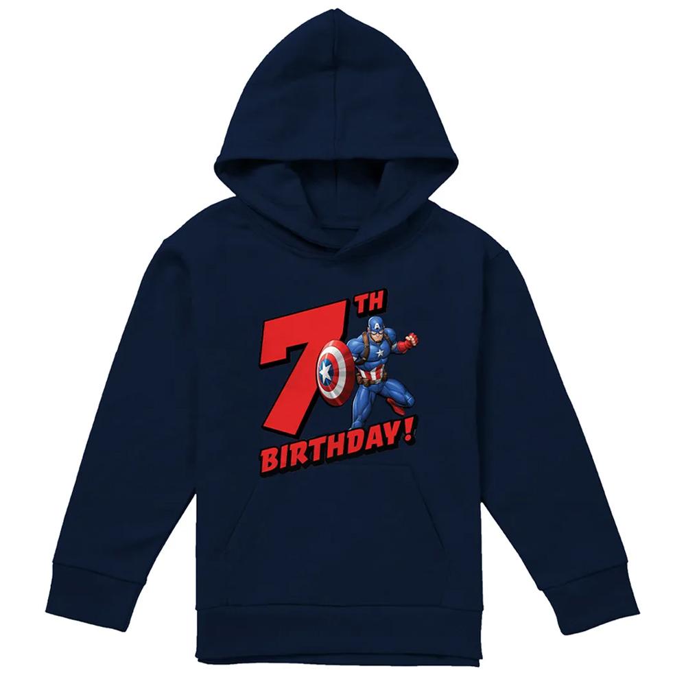 Captain America Childrens/Kids Pull Over 7th Birthday Hoodie