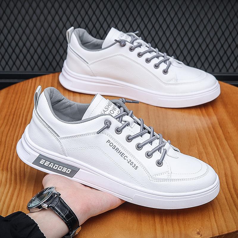 

Четыре сезона, новая модная повседневная мужская обувь, корейская версия, универсальные модные студенческие спортивные повседневные белые туфли