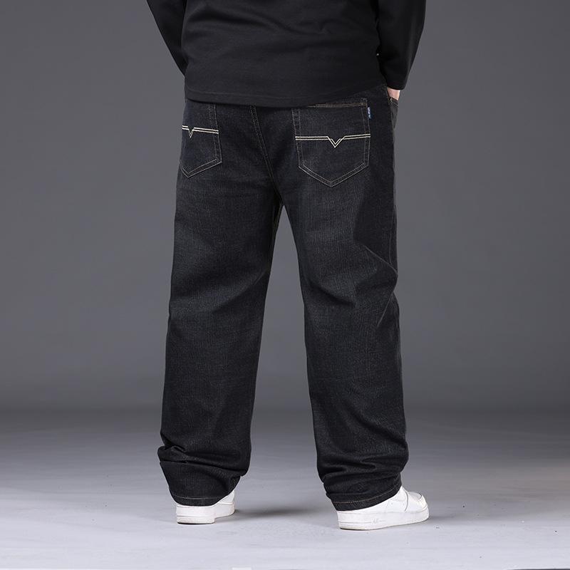 Stagione Primaverile e Autunnale Plus Grasso Plus Taglia Forte Jeans da Uomo Business Larghi Gamba Dritta Uomo Grasso Pantaloni da Uomo