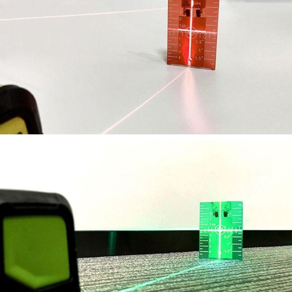 2pcs Red/Green Line Beam Distance Plate Double Scale Magnetic Target Plate  For Laser Level