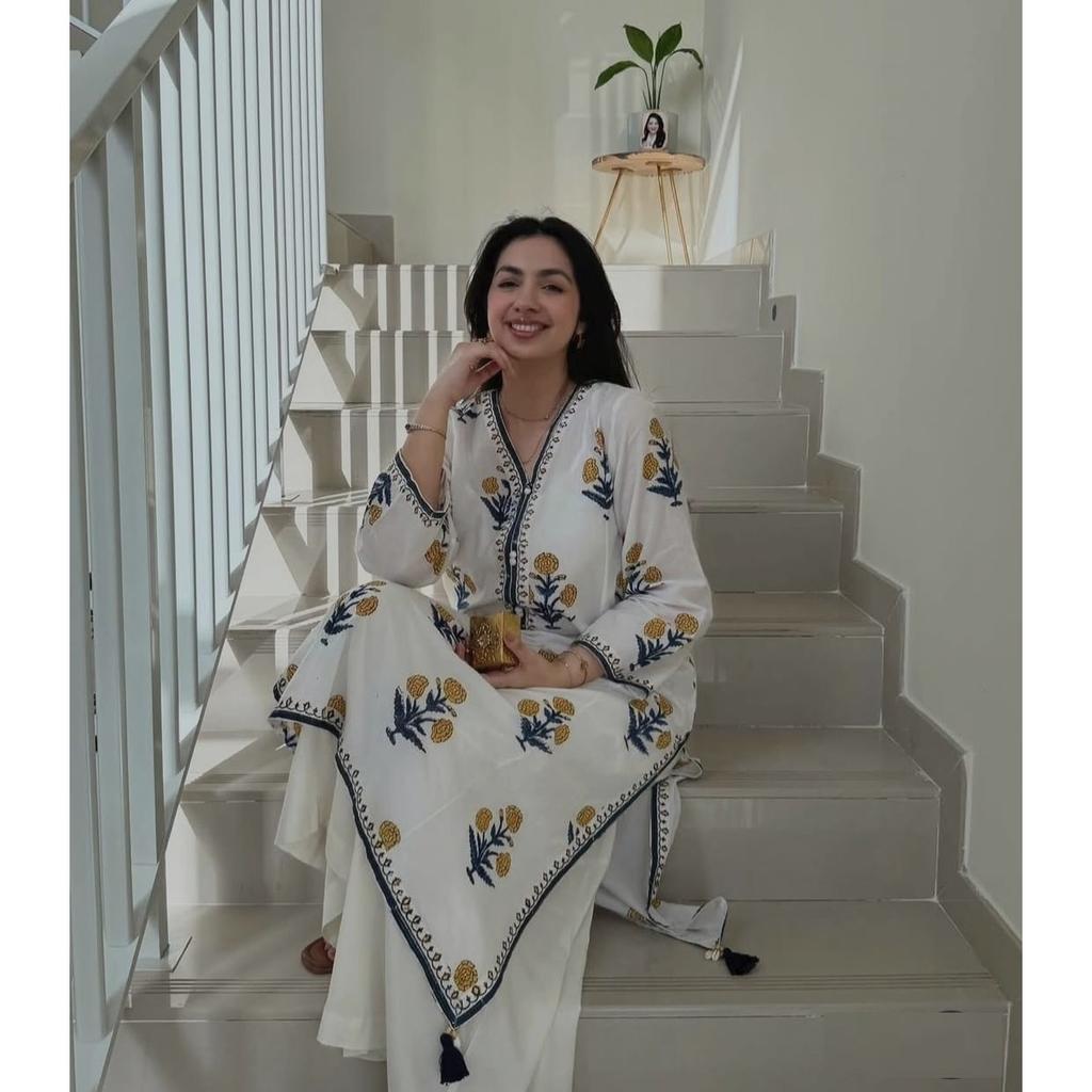 Hand Block Printed Women's Kurti Pant Set Paksiatni Designer Ethnic Kurta Set