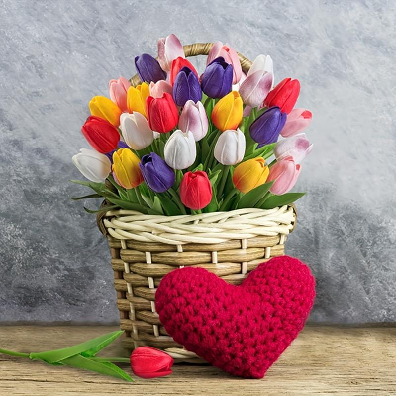 3/5Pcs Tulip Artificial Flowers Bouquet 33CM Fake Flowers for Home Decor Garden Wedding Marriage Decoration Flower Arrangement