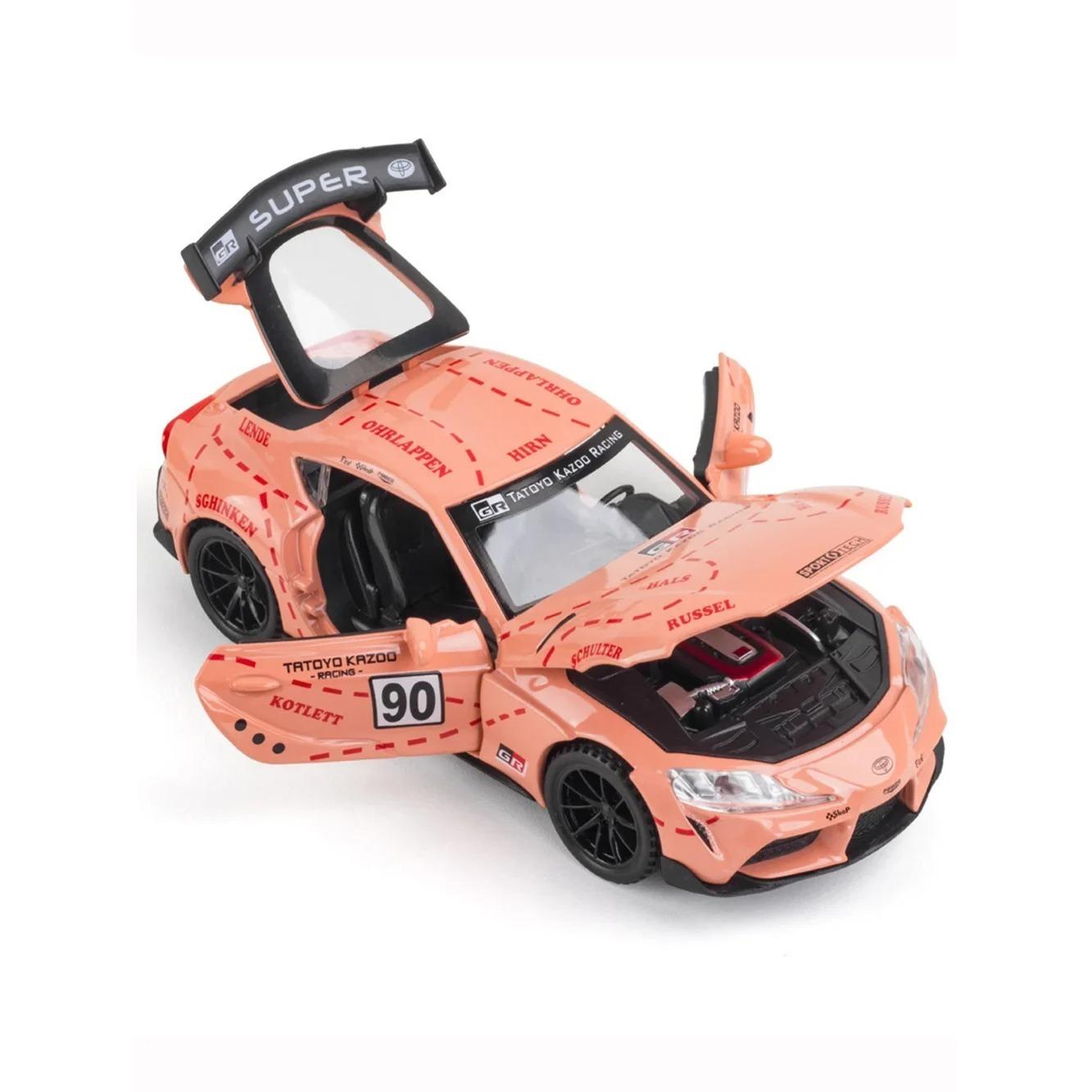

1/32 Toyota Supra GT4 Concept Alloy Sports Car Model Diecast Metal Toy Vehicles Model Simulation Sound and Light Kids Toys Gift розовый